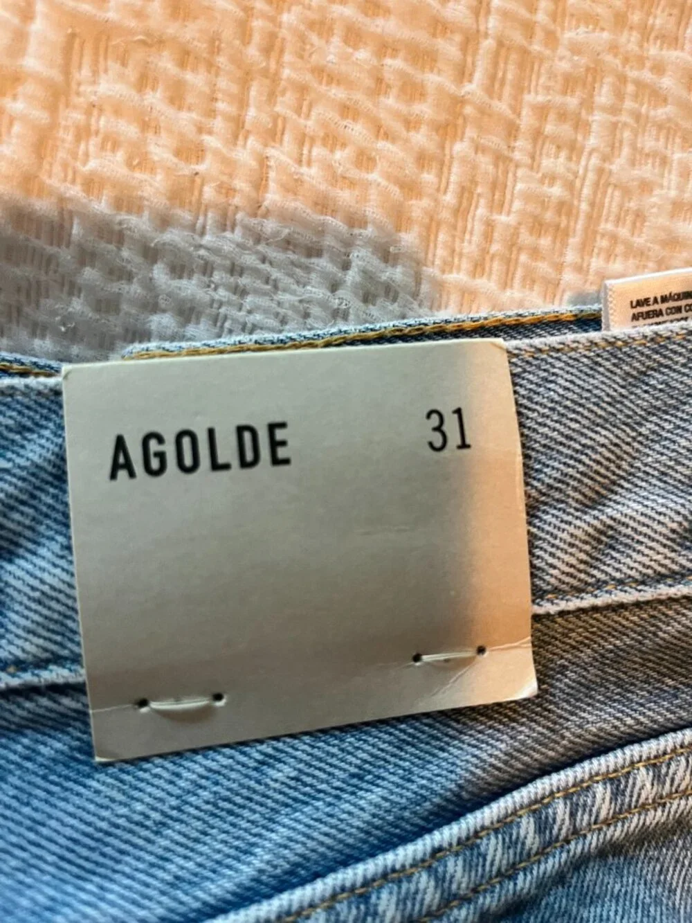 NWT AGOLDE Parker Long Shorts 31 SwapMeet High Rise Distressed Denim